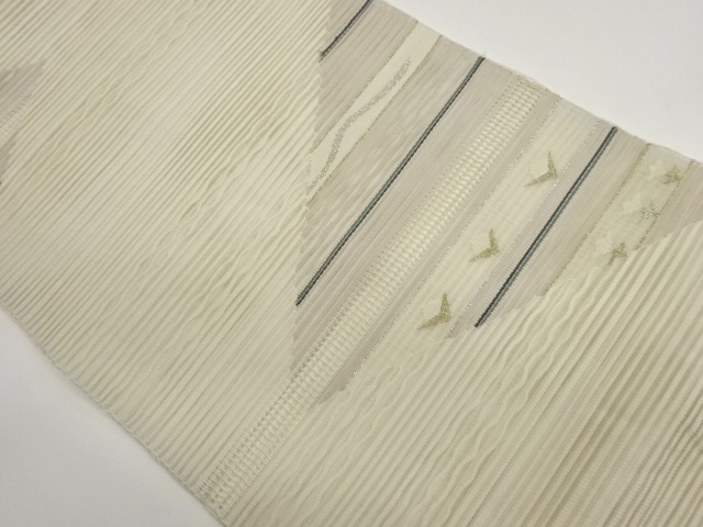 JAPANESE NAGOYA OBI FOR SUMMER / WOVEN GEOMETRIC